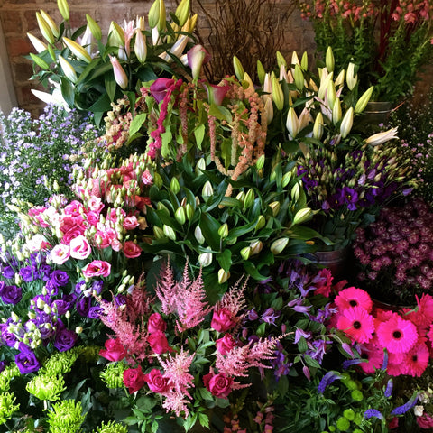 Pink, Purple and Green hand-tied