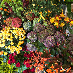 Warm Autumnal flower wrap